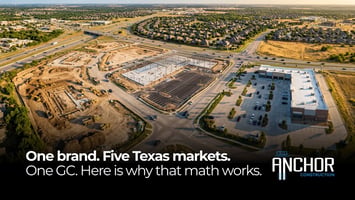 Multi-region retail construction coordination map Texas store development contractor Anchor Construction
