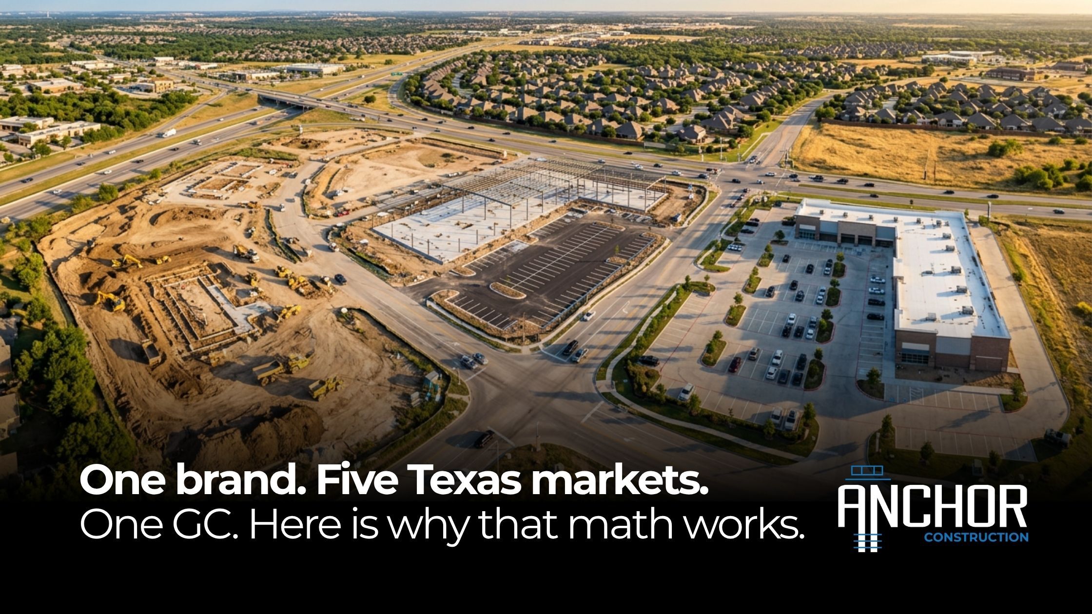 Multi-region retail construction coordination map Texas store development contractor Anchor Construction