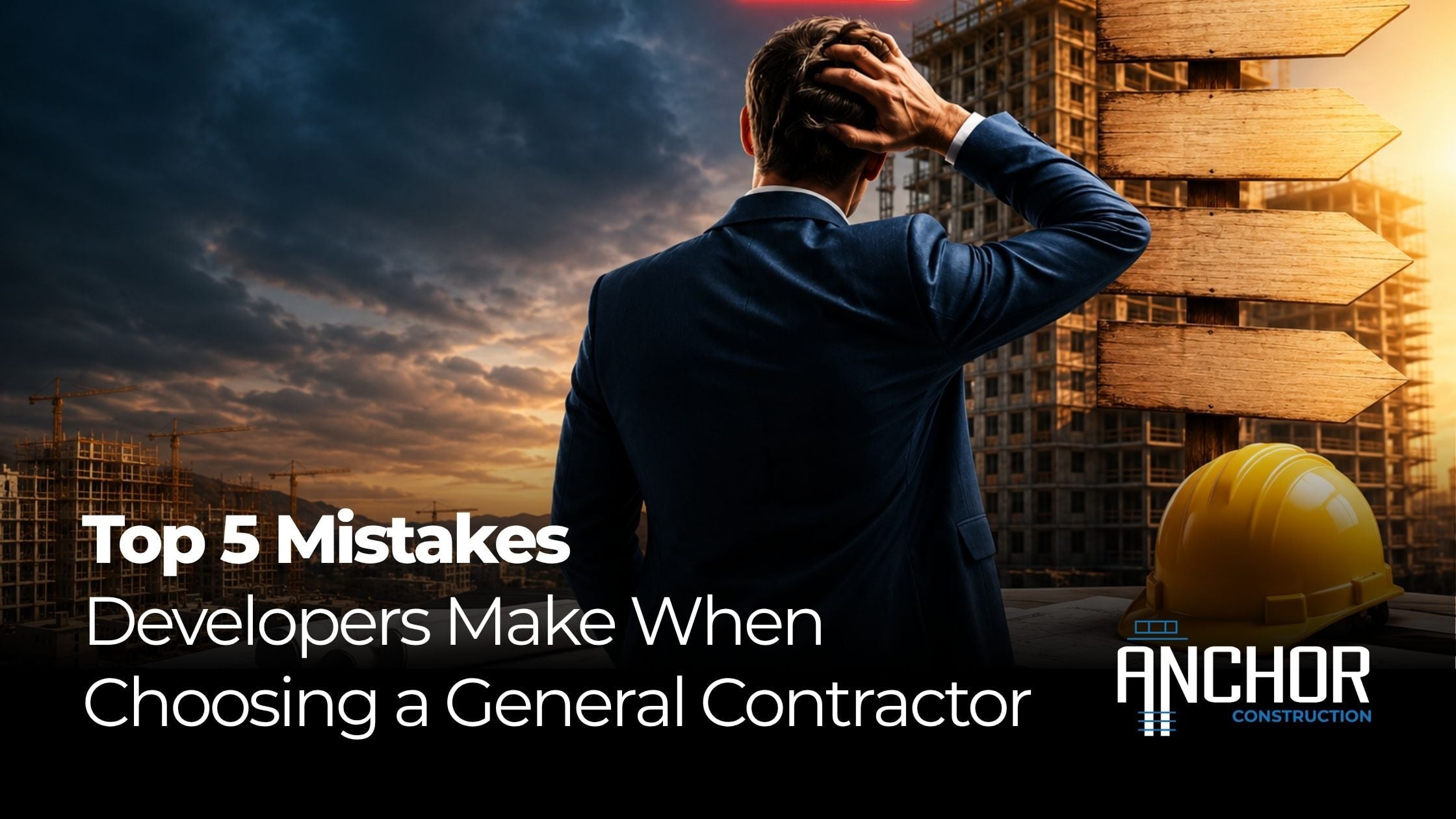 developer reviewing construction plans with general contractor